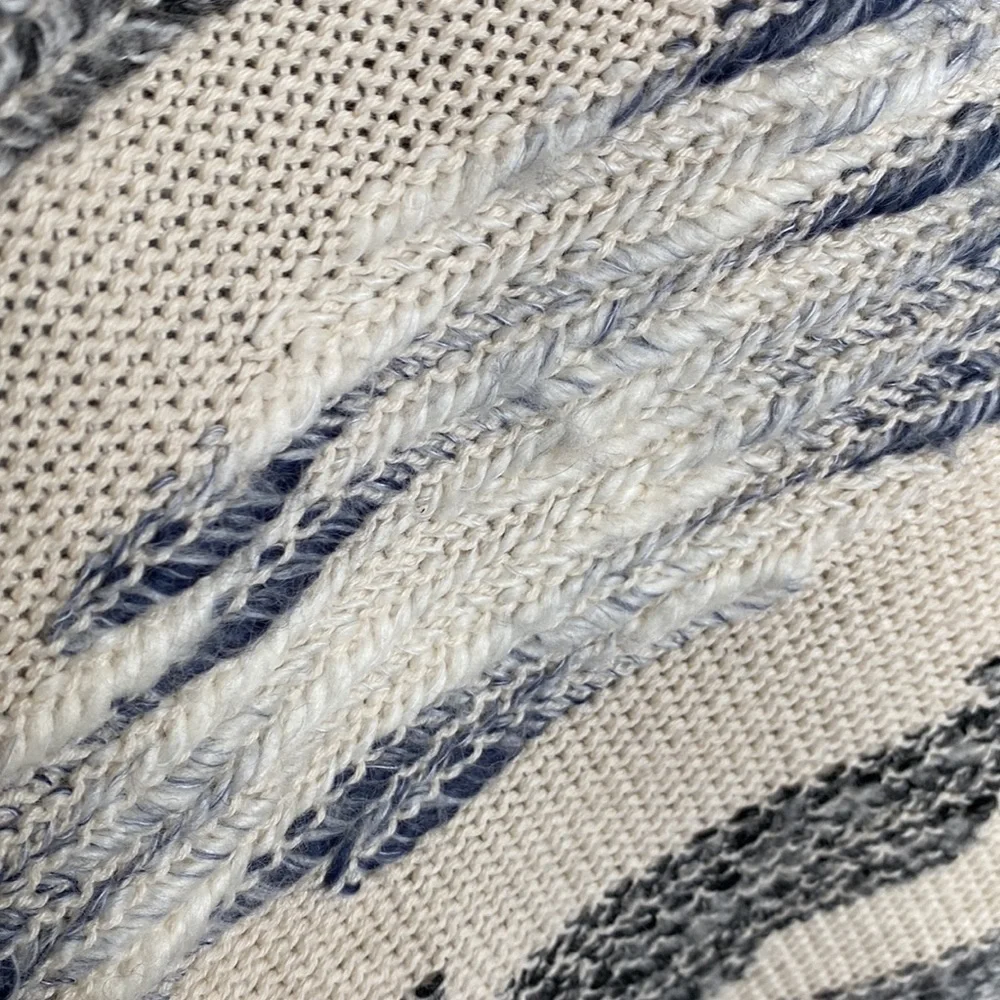 Lucky Brand Cream Black Blue Long Cardigan Sweater